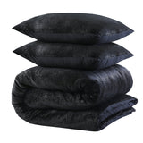 Flannel Fleece Duvet Cover Set Glamour Deco Foil | Black | Single - 140cm (W) x 220cm (L) - The Bedding & Blankets Store