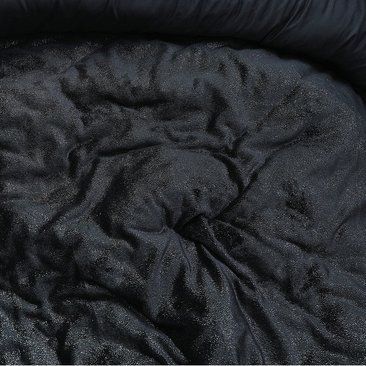 Flannel Fleece Duvet Cover Set Glamour Deco Foil | Black | Single - 140cm (W) x 220cm (L) - The Bedding & Blankets Store
