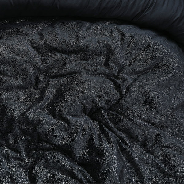 Flannel Fleece Duvet Cover Set Glamour Deco Foil | Black | Single - 140cm (W) x 220cm (L) - The Bedding & Blankets Store