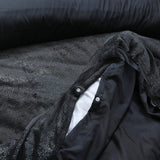 Flannel Fleece Duvet Cover Set Glamour Deco Foil | Black | Single - 140cm (W) x 220cm (L) - The Bedding & Blankets Store