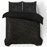 Flannel Fleece Duvet Cover Set Glamour Sparkle Foil | Black | Single - 140cm (W) x 220cm (L) - The Bedding & Blankets Store
