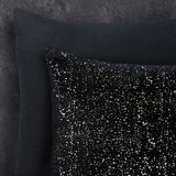 Flannel Fleece Duvet Cover Set Glamour Sparkle Foil | Black | Single - 140cm (W) x 220cm (L) - The Bedding & Blankets Store