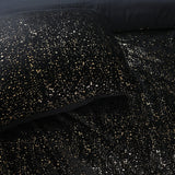 Flannel Fleece Duvet Cover Set Glamour Sparkle Foil | Black | Single - 140cm (W) x 220cm (L) - The Bedding & Blankets Store