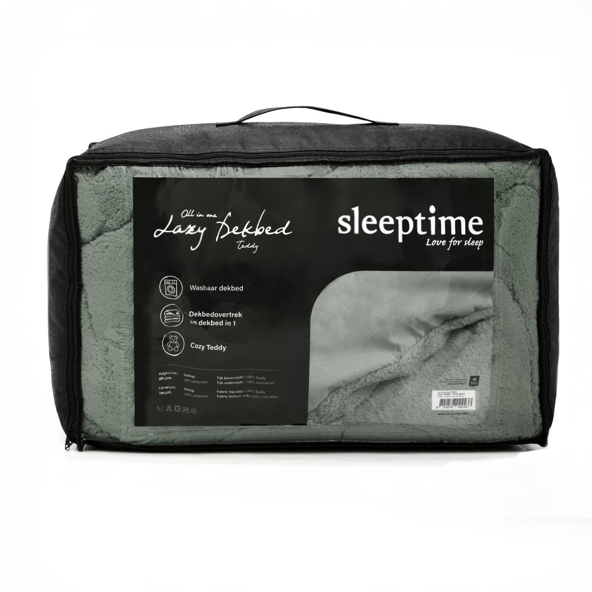 Lazy Teddy Duvet | Dark Green | Single - 140cm (W) x 200cm (L) - The Bedding & Blankets Store