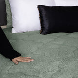 Lazy Teddy Duvet | Dark Green | Single - 140cm (W) x 200cm (L) - The Bedding & Blankets Store