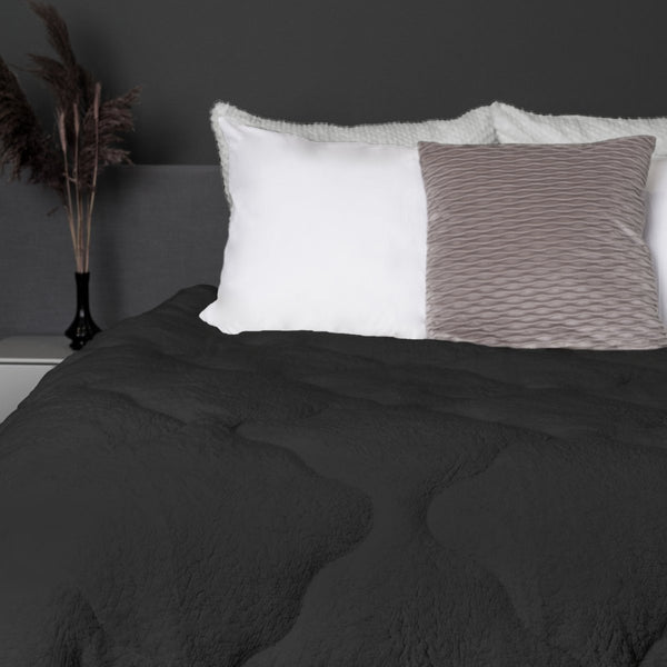 Lazy Teddy Duvet | Grey Anthracite | Single - 140cm (W) x 200cm (L) - The Bedding & Blankets Store