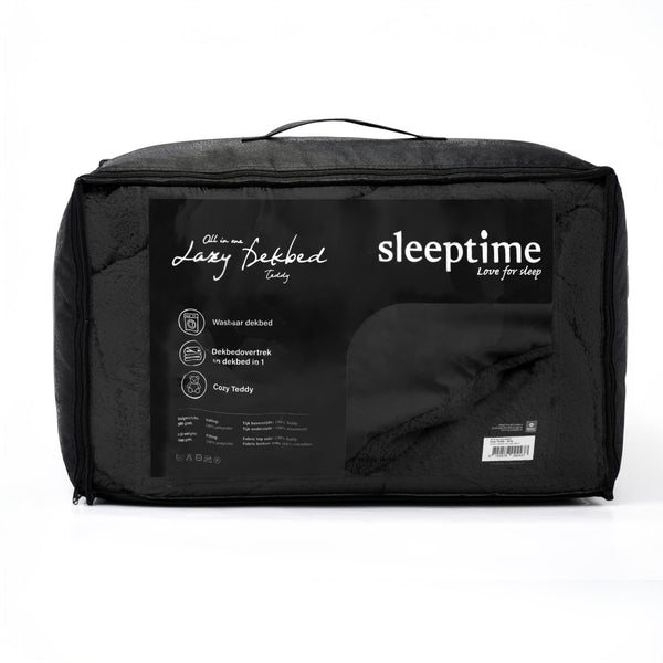 Lazy Teddy Duvet | Grey Anthracite | Single - 140cm (W) x 200cm (L) - The Bedding & Blankets Store