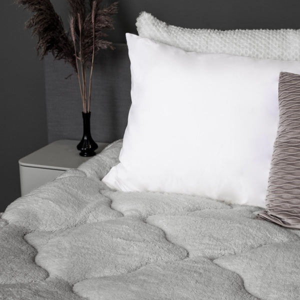 Lazy Teddy Duvet | Grey | Single - 140cm (W) x 200cm (L) - The Bedding & Blankets Store