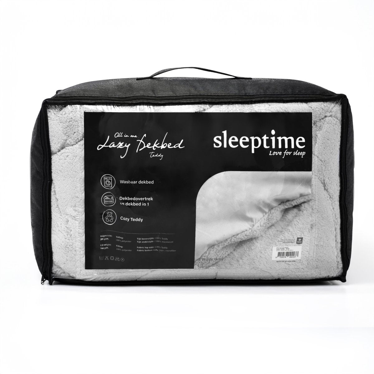 Lazy Teddy Duvet | Grey | Single - 140cm (W) x 200cm (L) - The Bedding & Blankets Store