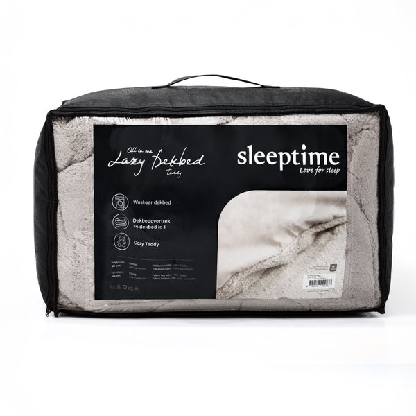 Lazy Teddy Duvet | Taupe | Single - 140cm (W) x 200cm (L) - The Bedding & Blankets Store