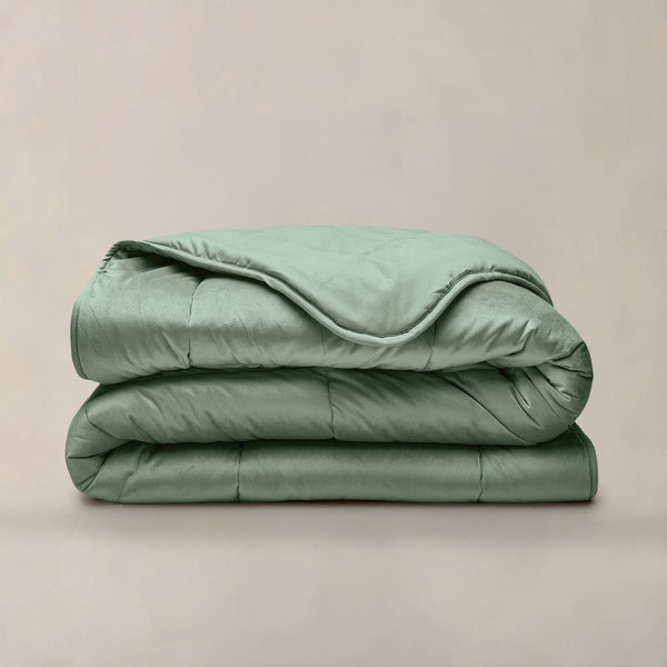 Lazy Velvet Duvet | Green | Single - 140cm (W) x 200cm (L) - The Bedding & Blankets Store