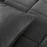 Lazy Velvet Duvet | Grey Anthracite | Single - 140cm (W) x 200cm (L) - The Bedding & Blankets Store