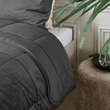 Lazy Velvet Duvet | Grey Anthracite | Single - 140cm (W) x 200cm (L) - The Bedding & Blankets Store