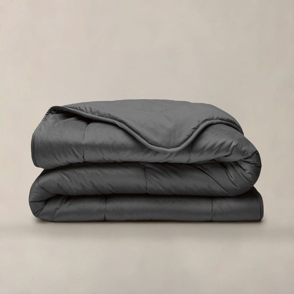 Lazy Velvet Duvet | Grey Anthracite | Single - 140cm (W) x 200cm (L) - The Bedding & Blankets Store