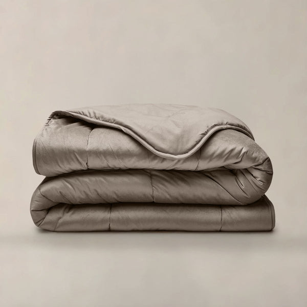 Lazy Velvet Duvet | Taupe/Grey | Single - 140cm (W) x 200cm (L) - The Bedding & Blankets Store