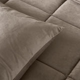 Lazy Velvet Duvet | Taupe/Grey | Single - 140cm (W) x 200cm (L) - The Bedding & Blankets Store