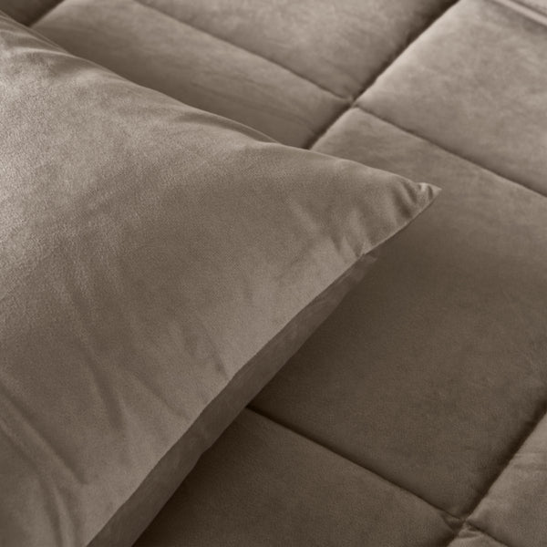 Lazy Velvet Duvet | Taupe/Grey | Single - 140cm (W) x 200cm (L) - The Bedding & Blankets Store