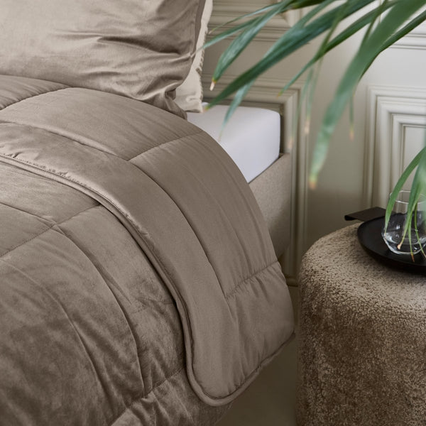 Lazy Velvet Duvet | Taupe/Grey | Single - 140cm (W) x 200cm (L) - The Bedding & Blankets Store