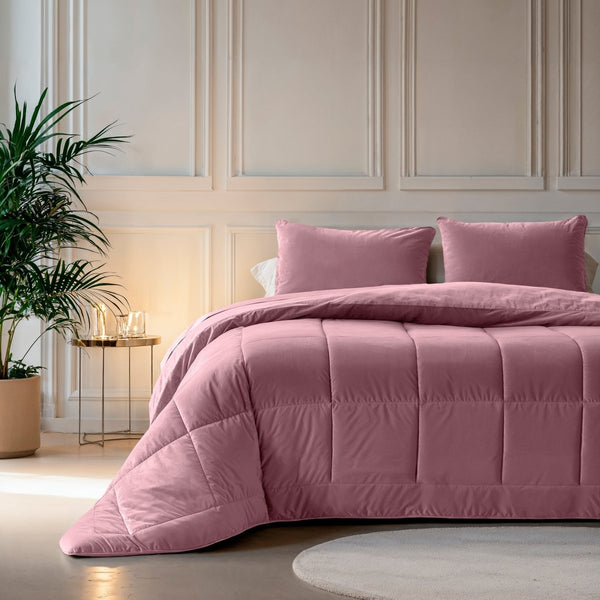 Lazy Velvet Duvet | Vintage Pink | Single - 140cm (W) x 200cm (L) - The Bedding & Blankets Store