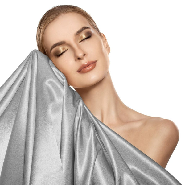 Luxury Satin Microfibre Beauty Skin Care Pillowcase | Silver | 60cm x 70cm - The Bedding & Blankets Store