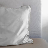Luxury Satin Microfibre Beauty Skin Care Pillowcase | Silver | 60cm x 70cm - The Bedding & Blankets Store