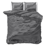Luxury Satin Microfibre Duvet Cover Set Beauty Skin Care | Anthracite | Double - 200cm (W) x 220cm (L) - The Bedding & Blankets Store