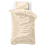 Luxury Satin Microfibre Duvet Cover Set Beauty Skin Care | Cream | Single - 140cm (W) x 220cm (L) - The Bedding & Blankets Store