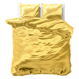 Luxury Satin Microfibre Duvet Cover Set Beauty Skin Care | Gold | Double - 200cm (W) x 220cm (L) - The Bedding & Blankets Store