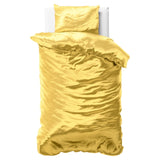 Luxury Satin Microfibre Duvet Cover Set Beauty Skin Care | Gold | Single - 140cm (W) x 220cm (L) - The Bedding & Blankets Store