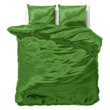 Luxury Satin Microfibre Duvet Cover Set Beauty Skin Care | Green | Double - 200cm (W) x 220cm (L) - The Bedding & Blankets Store