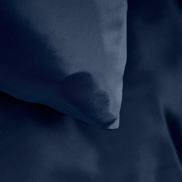 Luxury Satin Microfibre Duvet Cover Set Beauty Skin Care | Navy | Double - 200cm (W) x 220cm (L) - The Bedding & Blankets Store