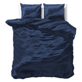 Luxury Satin Microfibre Duvet Cover Set Beauty Skin Care | Navy | Double - 200cm (W) x 220cm (L) - The Bedding & Blankets Store