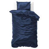 Luxury Satin Microfibre Duvet Cover Set Beauty Skin Care | Navy | Single - 140cm (W) x 220cm (L) - The Bedding & Blankets Store
