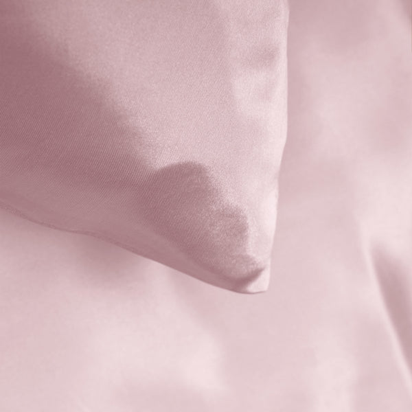 Luxury Satin Microfibre Duvet Cover Set Beauty Skin Care | Pink | Single - 140cm (W) x 220cm (L) - The Bedding & Blankets Store