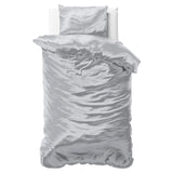 Luxury Satin Microfibre Duvet Cover Set Beauty Skin Care | Silver | Single - 140cm (W) x 220cm (L) - The Bedding & Blankets Store