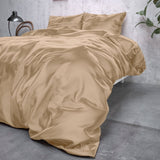 Luxury Satin Microfibre Duvet Cover Set Beauty Skin Care | Taupe | Single - 140cm (W) x 220cm (L) - The Bedding & Blankets Store