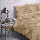 Luxury Satin Microfibre Duvet Cover Set Beauty Skin Care | Taupe | Single - 140cm (W) x 220cm (L) - The Bedding & Blankets Store