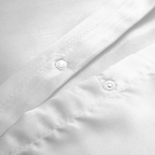 Luxury Satin Microfibre Duvet Cover Set Beauty Skin Care | White | Single - 140cm (W) x 220cm (L) - The Bedding & Blankets Store