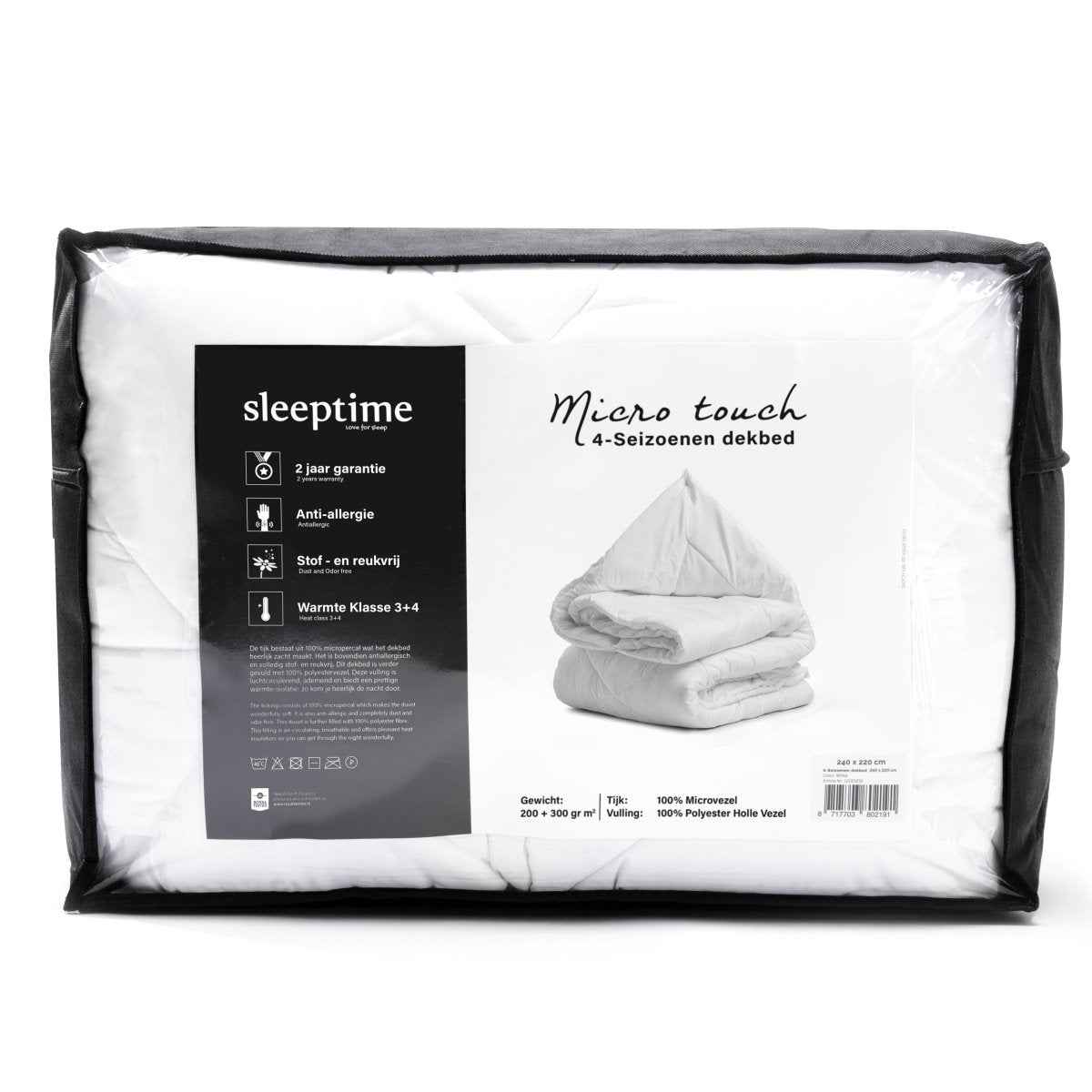 Micro Touch All - Season Duvet | White | Single - 140cm (W) x 200cm (L) - The Bedding & Blankets Store