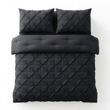 Microfibre Coverless Duvet Pintuck | Anthracite | Single - 140cm (W) x 200cm (L) - The Bedding & Blankets Store