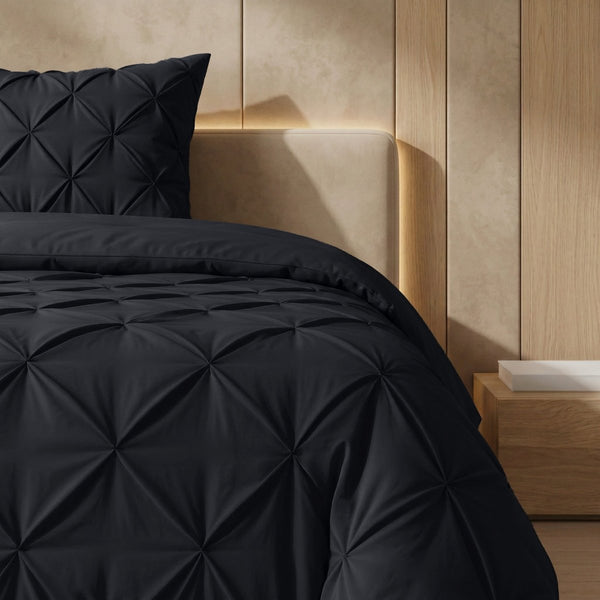 Microfibre Coverless Duvet Pintuck | Anthracite | Single - 140cm (W) x 200cm (L) - The Bedding & Blankets Store