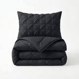 Microfibre Coverless Duvet Pintuck | Anthracite | Single - 140cm (W) x 200cm (L) - The Bedding & Blankets Store