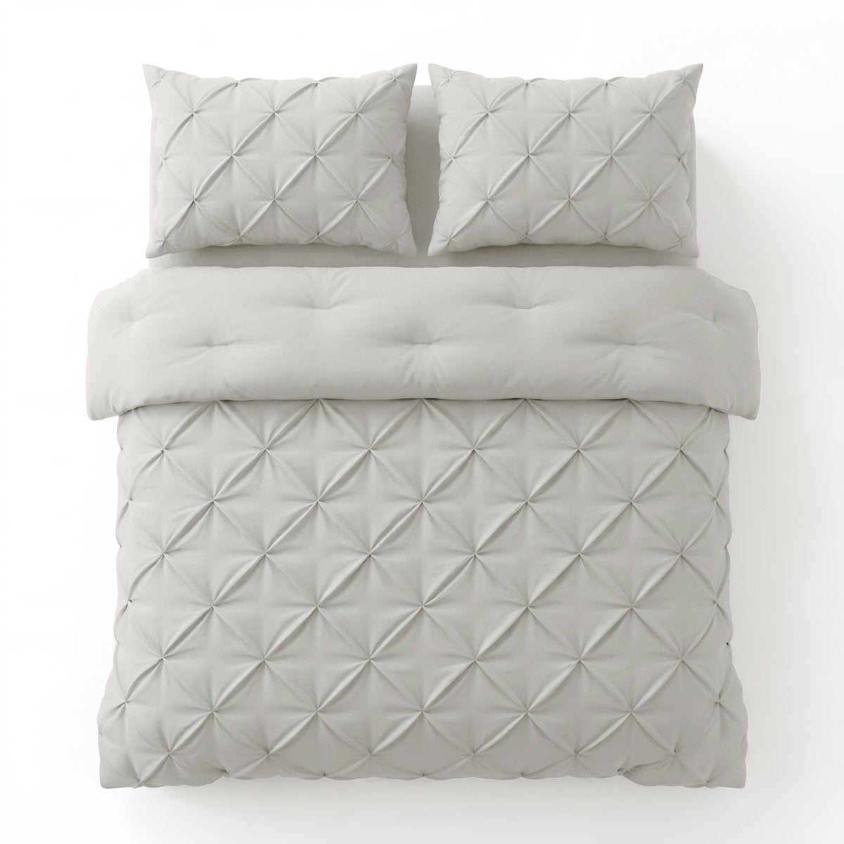 Microfibre Coverless Duvet Pintuck | Off White | Single - 140cm (W) x 200cm (L) - The Bedding & Blankets Store