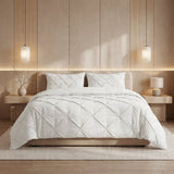 Microfibre Coverless Duvet Pintuck | Off White | Single - 140cm (W) x 200cm (L) - The Bedding & Blankets Store