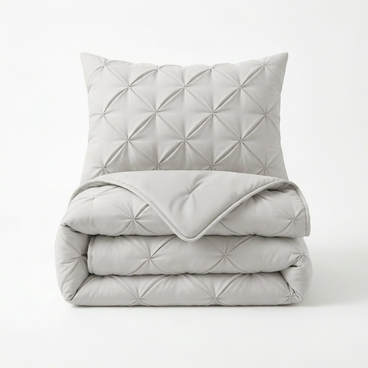 Microfibre Coverless Duvet Pintuck | Off White | Single - 140cm (W) x 200cm (L) - The Bedding & Blankets Store