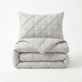Microfibre Coverless Duvet Pintuck | Off White | Single - 140cm (W) x 200cm (L) - The Bedding & Blankets Store