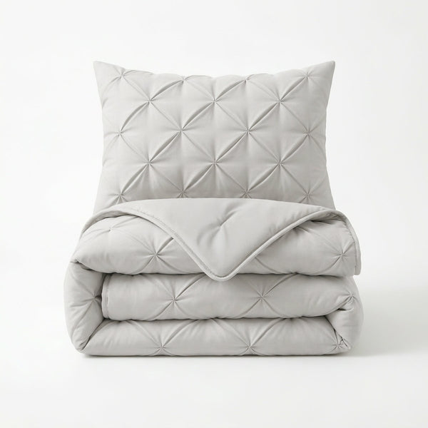 Microfibre Coverless Duvet Pintuck | Off White | Single - 140cm (W) x 200cm (L) - The Bedding & Blankets Store