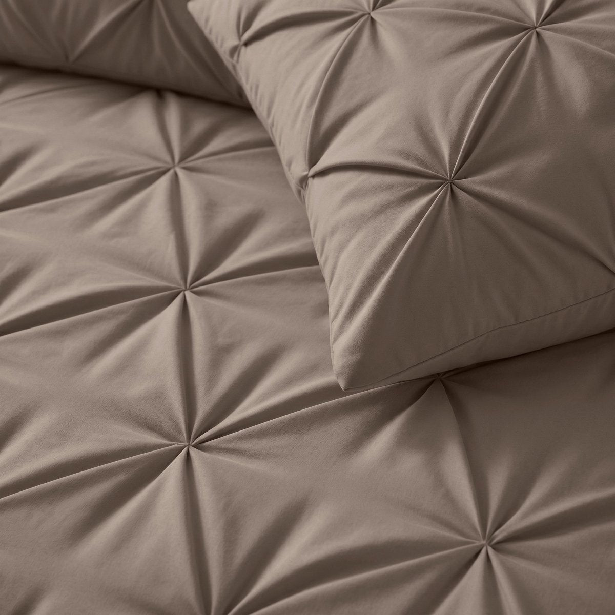 Microfibre Coverless Duvet Pintuck | Taupe | Single - 140cm (W) x 200cm (L) - The Bedding & Blankets Store