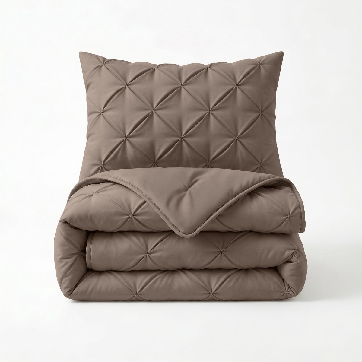 Microfibre Coverless Duvet Pintuck | Taupe | Single - 140cm (W) x 200cm (L) - The Bedding & Blankets Store