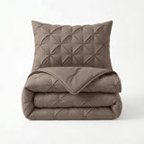 Microfibre Coverless Duvet Pintuck | Taupe | Single - 140cm (W) x 200cm (L) - The Bedding & Blankets Store